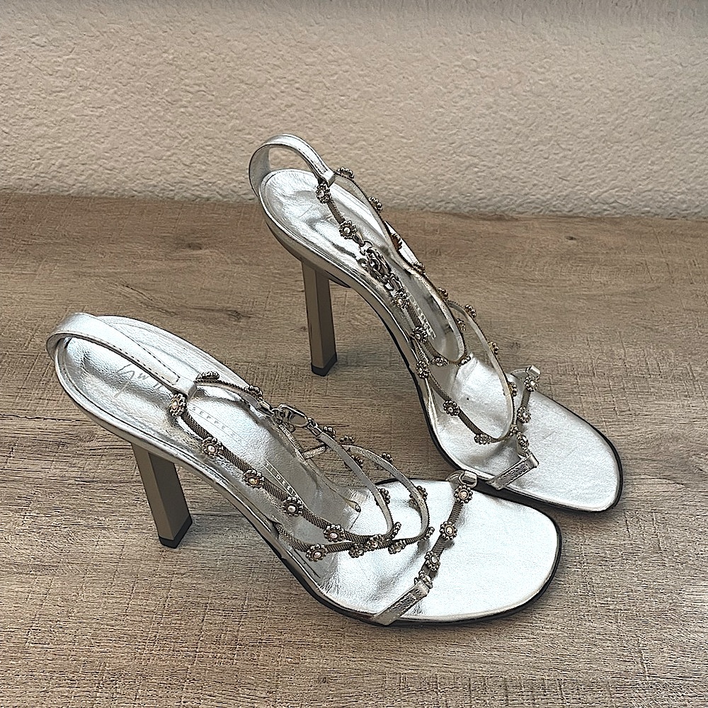 Giuseppe Zanotti Silver Heeled Sandals!